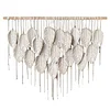 (Finished Product)Bohemian Handmade Leaf Wall Art No Drilling Handmade Craft Macrame Wall Decor Handmade Woven Leaf Tapestry for Apartment Living Room Bedroom Nursery Backdrop