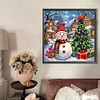 Bonhomme De Neige Arbre De No&euml;l-Ab Perceuse AB Ronde Peinture Diamant-45*45CM