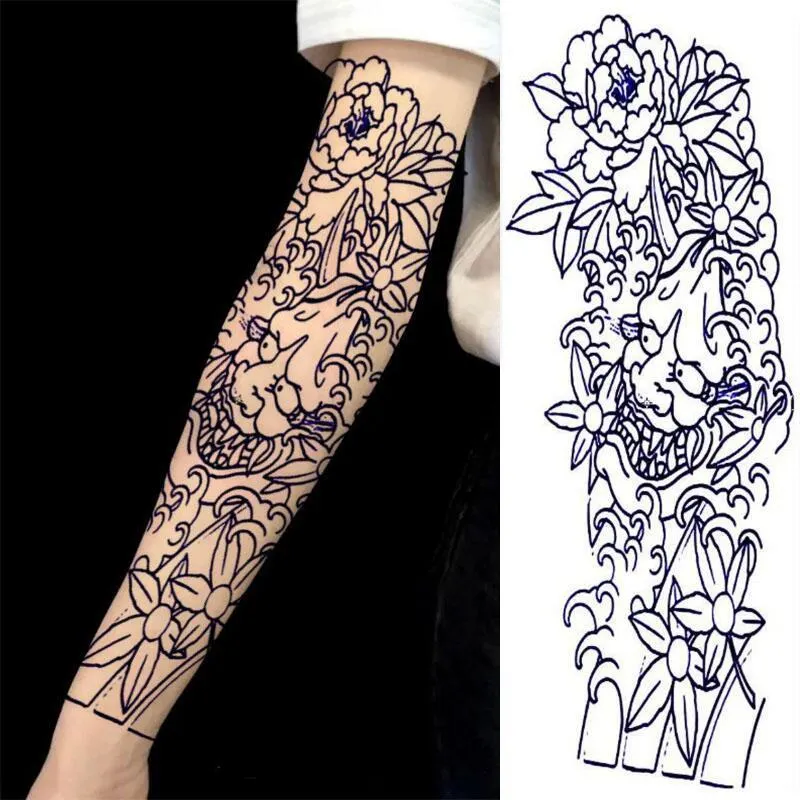 Sdrawing Arm Herbal Juice Tattoo for Woman Man Waterproof Fake Tattoos Cat Flower Lasting Tatoo Punk Temporary Tattoo Stickers