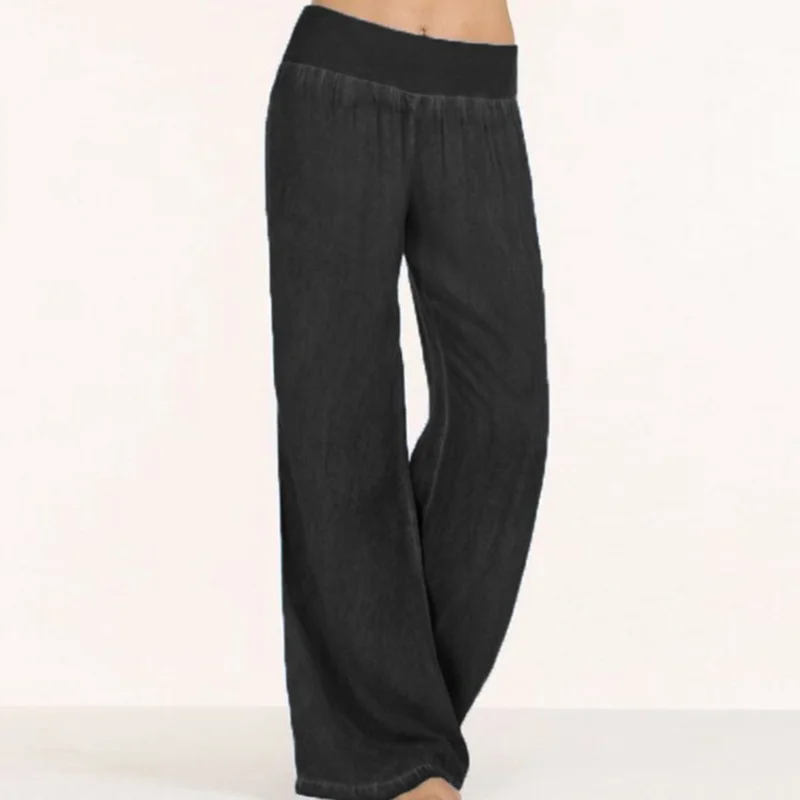 Casual Thin Denim Wide Leg Pants