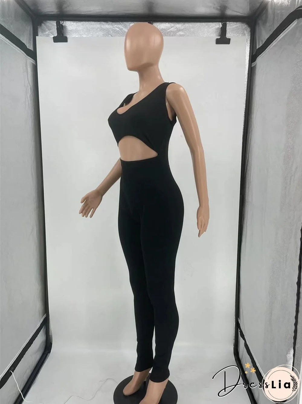 Sleeveless Cut Out Skinny One Piece Jumpsuit