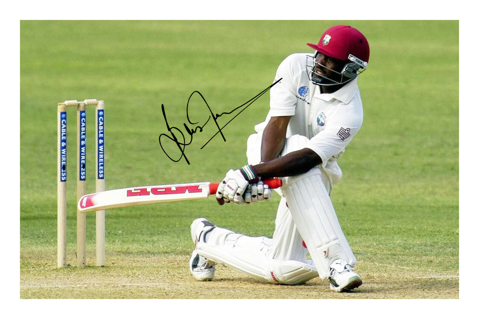 Brian Lara Signed A4 Photo Poster painting Print Autograph Cricket Legend