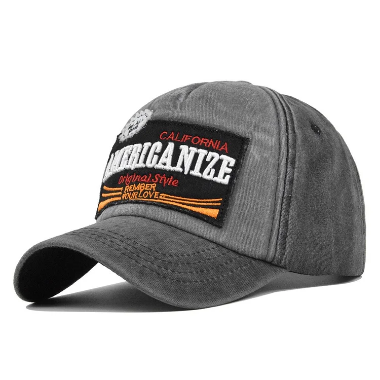 Assorted Colors Retro Patch Three-Dimensional Embroidery Baseball Cap 3D Embroidered Peaked Cap Washed Distressed Cap Sun Hat