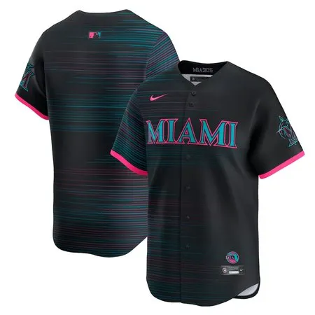 Men's Miami Marlins  Black 2025 City Connect Limited Jersey