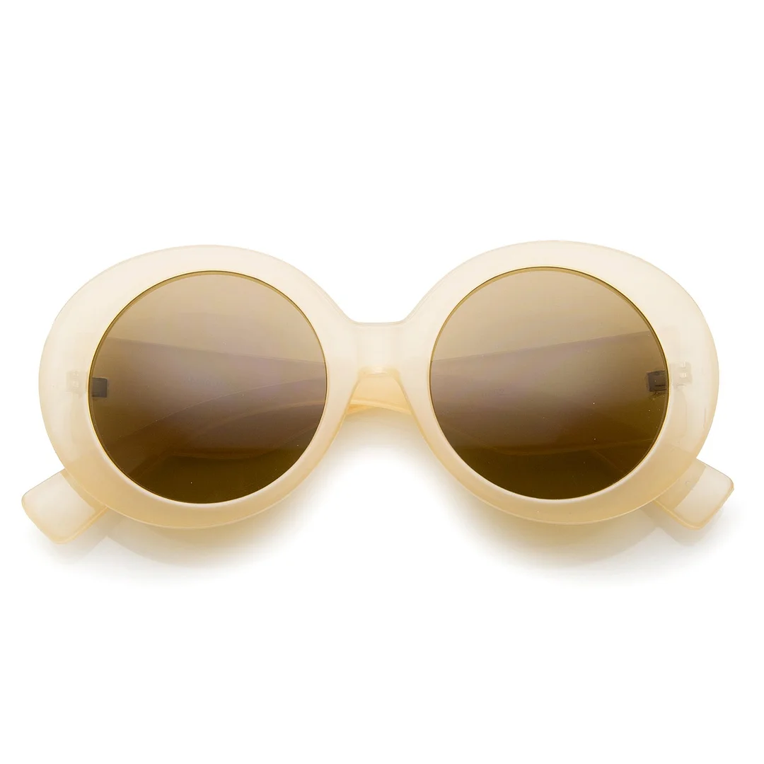 Womens High Fashion Glam Chunky Round Oversize glasses 50mm