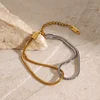 Minimal Golden Silver Knot Waterproof Bracelet