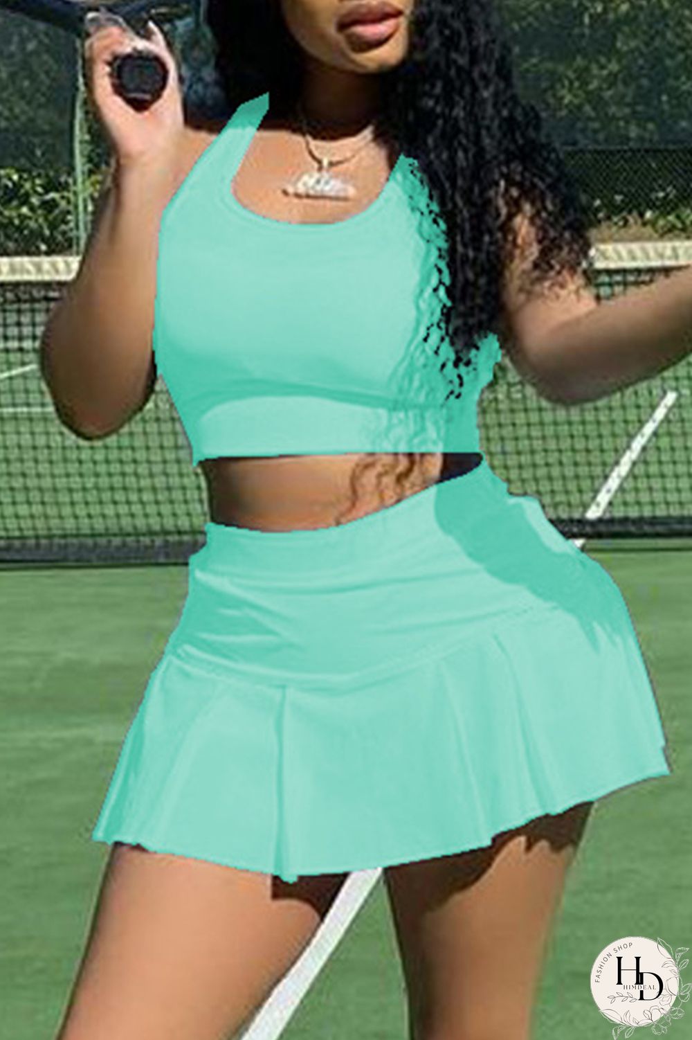 Red Casual Sportswear Solid Basic U Neck Sleeveless Two Pieces