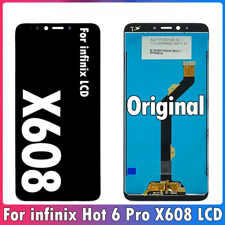 6.0inch Original For Infinix Hot 6 Pro LCD X608 Display Touch Screen Digitizer Assembly For Hot 6Pro X608 LCD Replacement