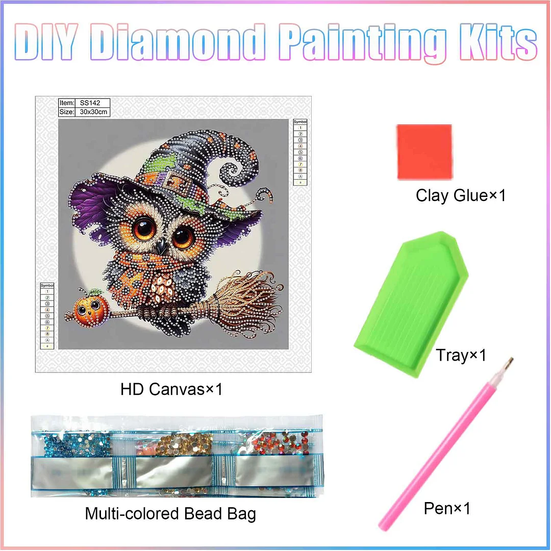 Diamond Painting - Partial Special Shaped Drill - Halloween Owl(Canvas|30*30cm)