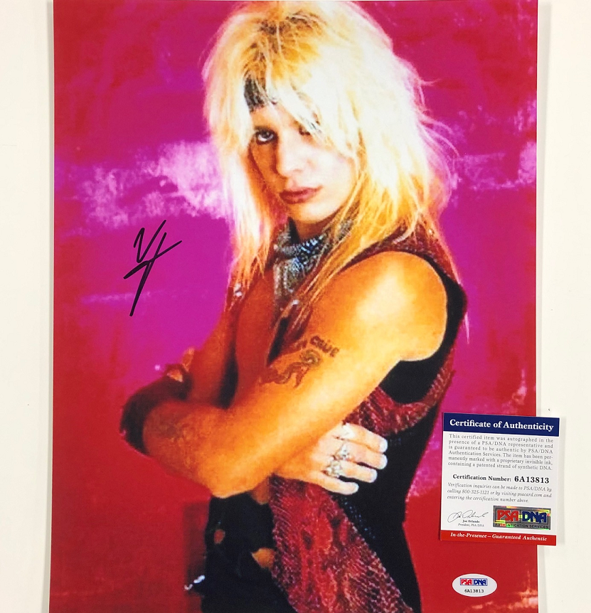 Motley Crue singer Vince Neil autograph signed 11x14 Photo Poster painting 1 PSA/DNA Witness COA