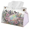 Rainbow Butterfly DIY PULeather Diamond Painting Tissue Box for Adults Beginners Gem Art Painting Napkin Holder for Living Room Bedroom Bathroom Table Decor