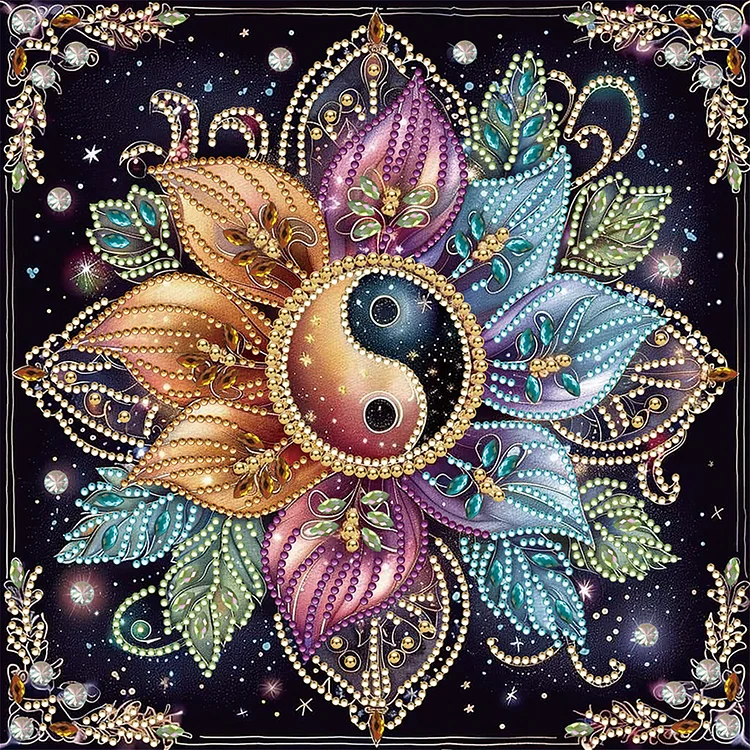 Gossip Small Colorful Flowers 30*30cm (Canvas) Special Shaped Drill Diamond Painting gbfke