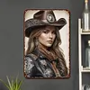 Cowgirl - Panneaux en &eacute;tain m&eacute;tallique(20*30cm/30*40cm)