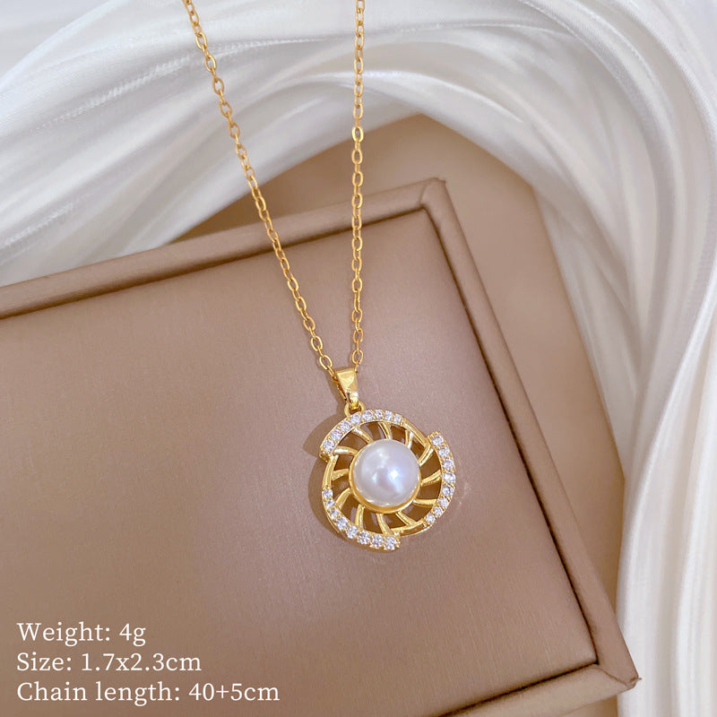 Korean Cosmos Geometric Titanium Steel Electroplating Earrings