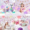 Birthday Decorations, Happy Birthday Banner with Birthday Balloons, Honeycomb Balls, Hanging Swirls, Circle Dots Garland, Happy Birthday Party Decorations for Women Men Boys Girls (Purple)
