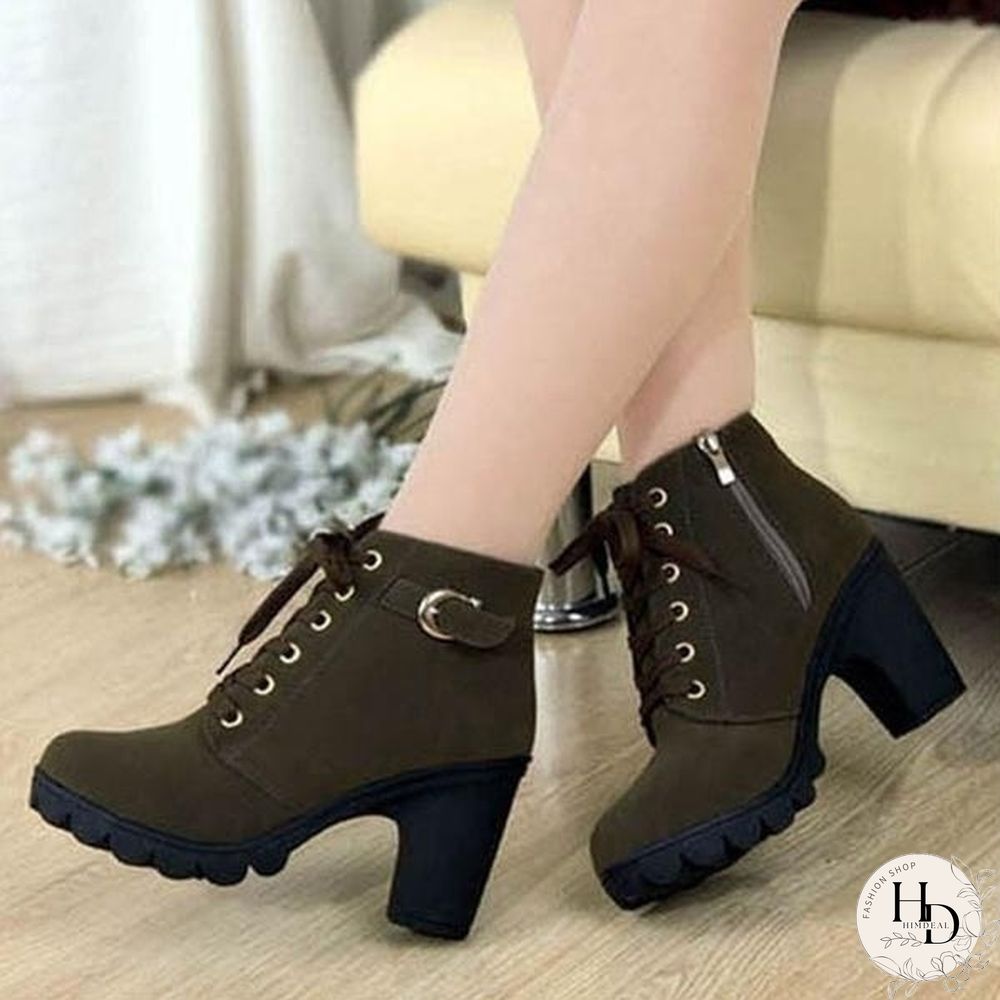 New Ladies Boots Solid Color Fashion Fur Martin Boots Increase Warm and Comfortable Boots