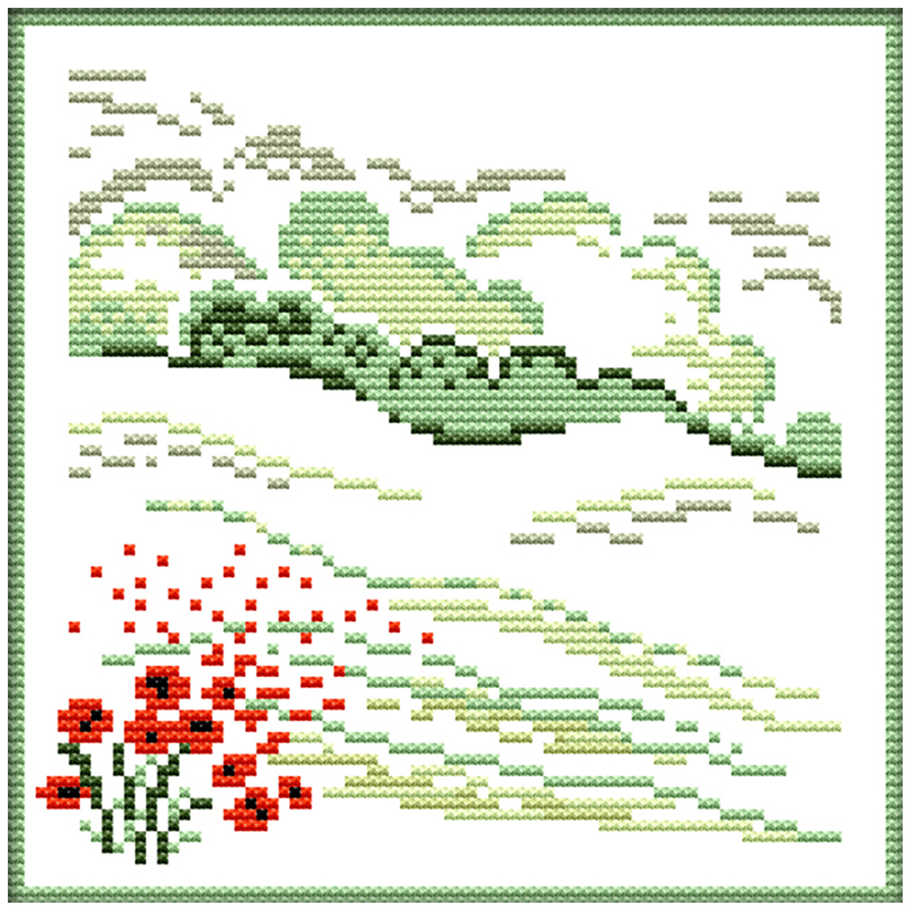 

Four Seasons-Summer - 14CT Stamped Cross Stitch - 20*20cm, 501 Original