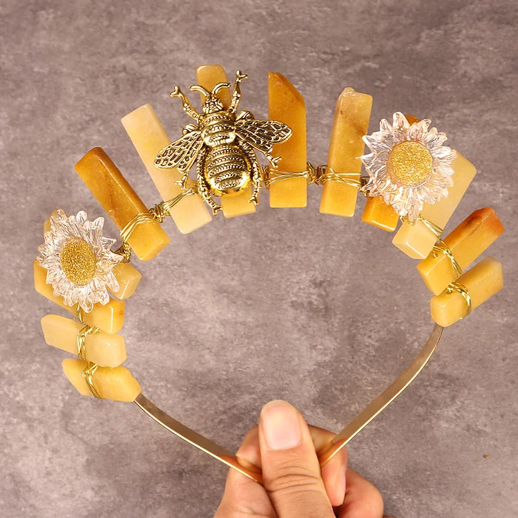 Olivenorma Daisy Bee Decoration Crystal Crown