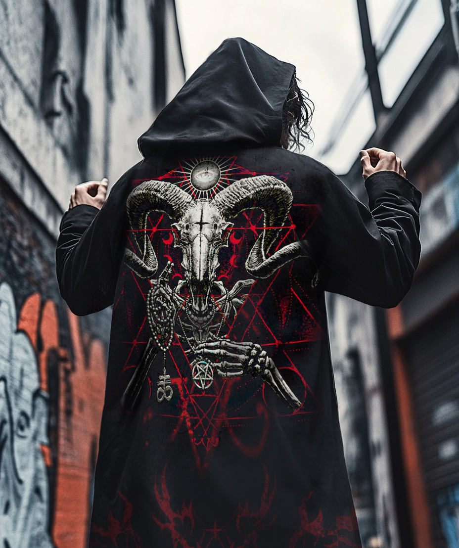 Men's Satanic Devil Goat Casual Hooded Jacket / Rvogue / Rvogue