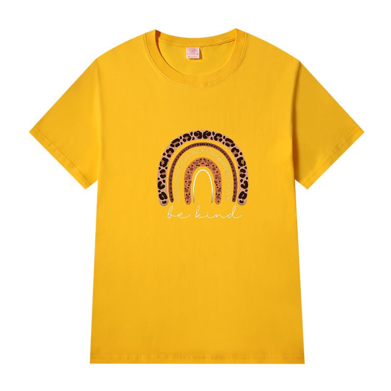 Short Sleeve Crew Neck Be Kind Letter Printed T-shirt