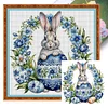 (Multi-Style) Blue And White Porcelain-11CT Stamped Cross Stitch 40*40cm/15.75*15.75in