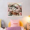 Cat Sleeping In A Pink Basket-11CT Stamped Cross Stitch 40*40cm/15.75*15.75in