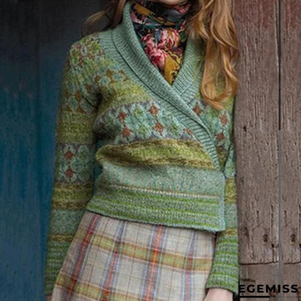 Casual V-Neck Printed Sweaters | EGEMISS