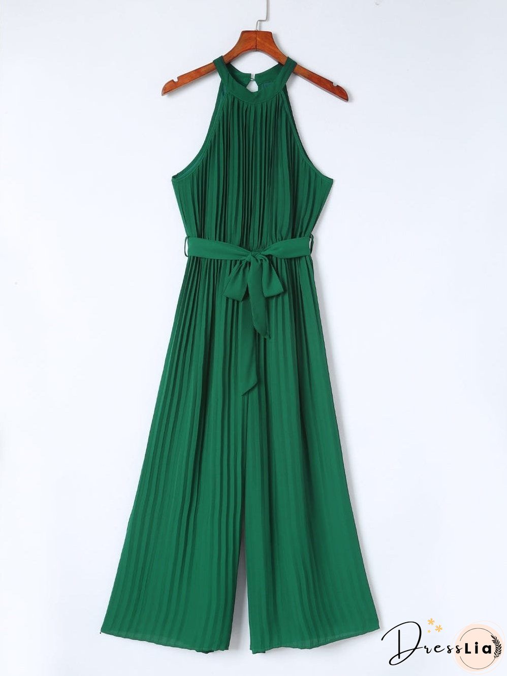 Emerald Green Pleated Jumpsuit