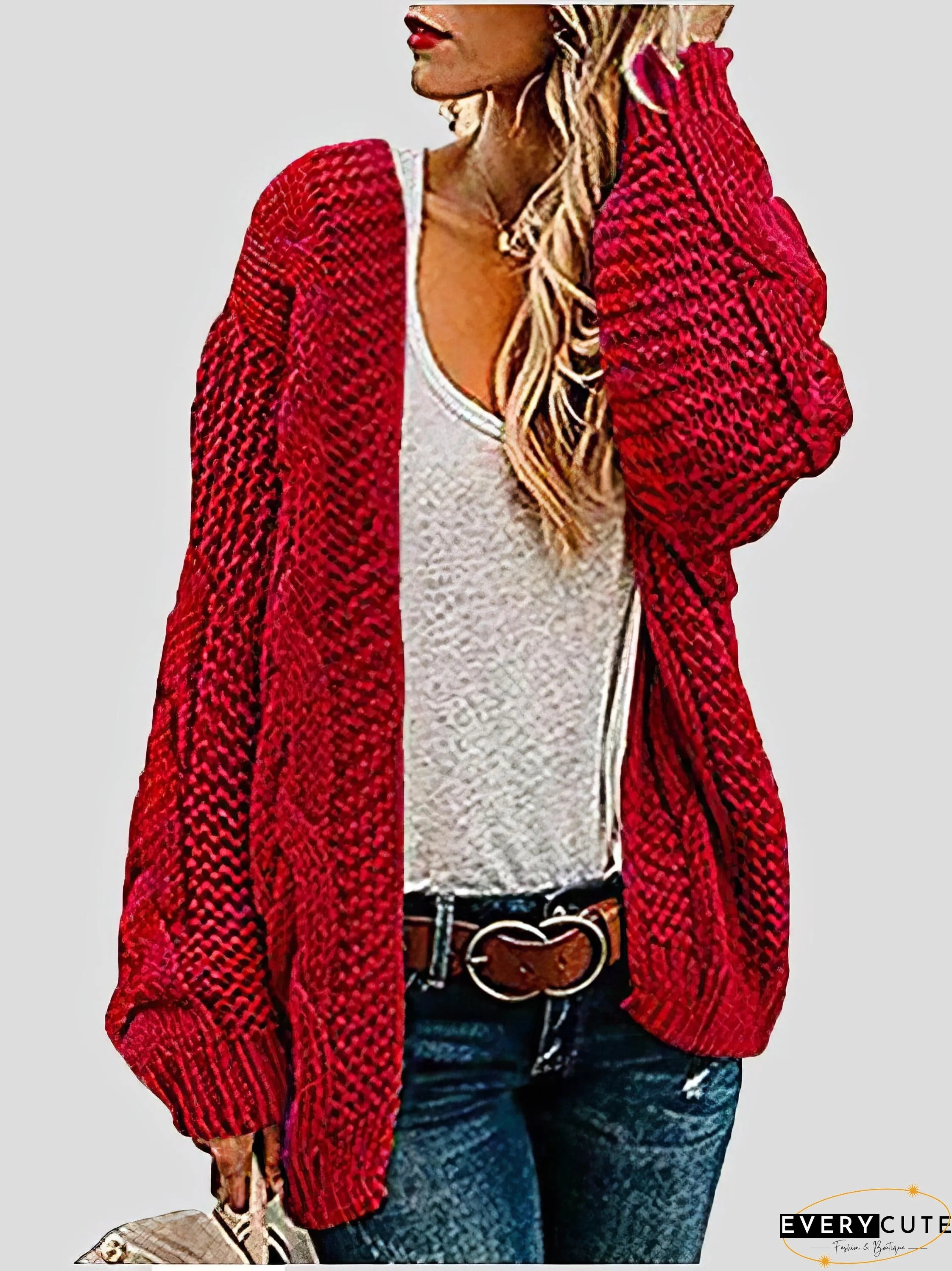 Hollow Out Knit Cardigan