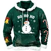 3D Printed Unisex Patterned Crew Neck Christmas Sweatshirt