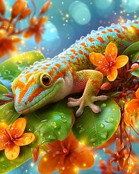 Rainbow Gecko - Diamond Painting