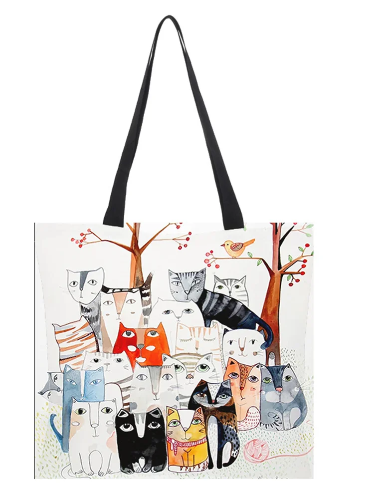 Lovely Cats Graphic Cloth Shoulder Bag