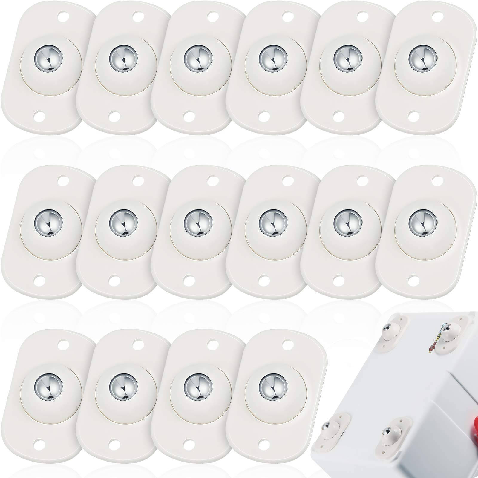 Self Adhesive 360&deg; Swivel Caster Wheels (16 PCS)