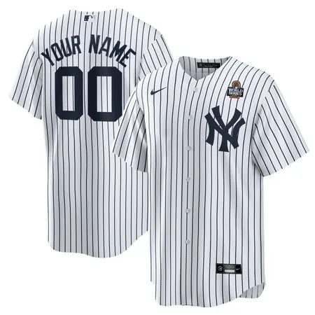 Men's New York Yankees   White 2024 World Series Home Replica Custom Jersey