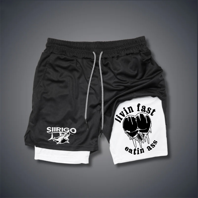 LIVING FAST EATING ASS Heart Sexy GYM PERFORMANCE SHORTS