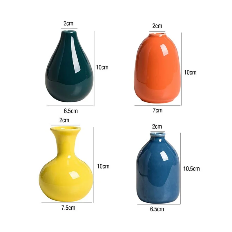 Ceramic Vase Mini Ornaments Simple Nordic Style Living Room Flower Arrangement Floral Bedroom Dried Flower Decorations