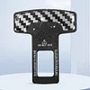 2Pcs Car Seat Belt Clip Metal Seat Belt Buckle Insert Plug (Black White Grid)