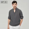 Men's Pure Cotton Stand Collar Linen Shirt