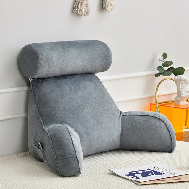 Backrest Pillow With Arms & Adjustable Headrest - vzzhome