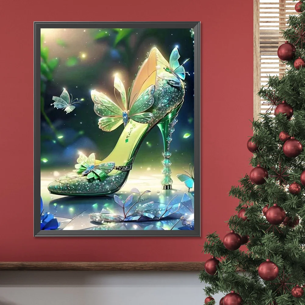Diamond Painting - Full Round Drill - Butterfly High Heels(Canvas|30*40cm)