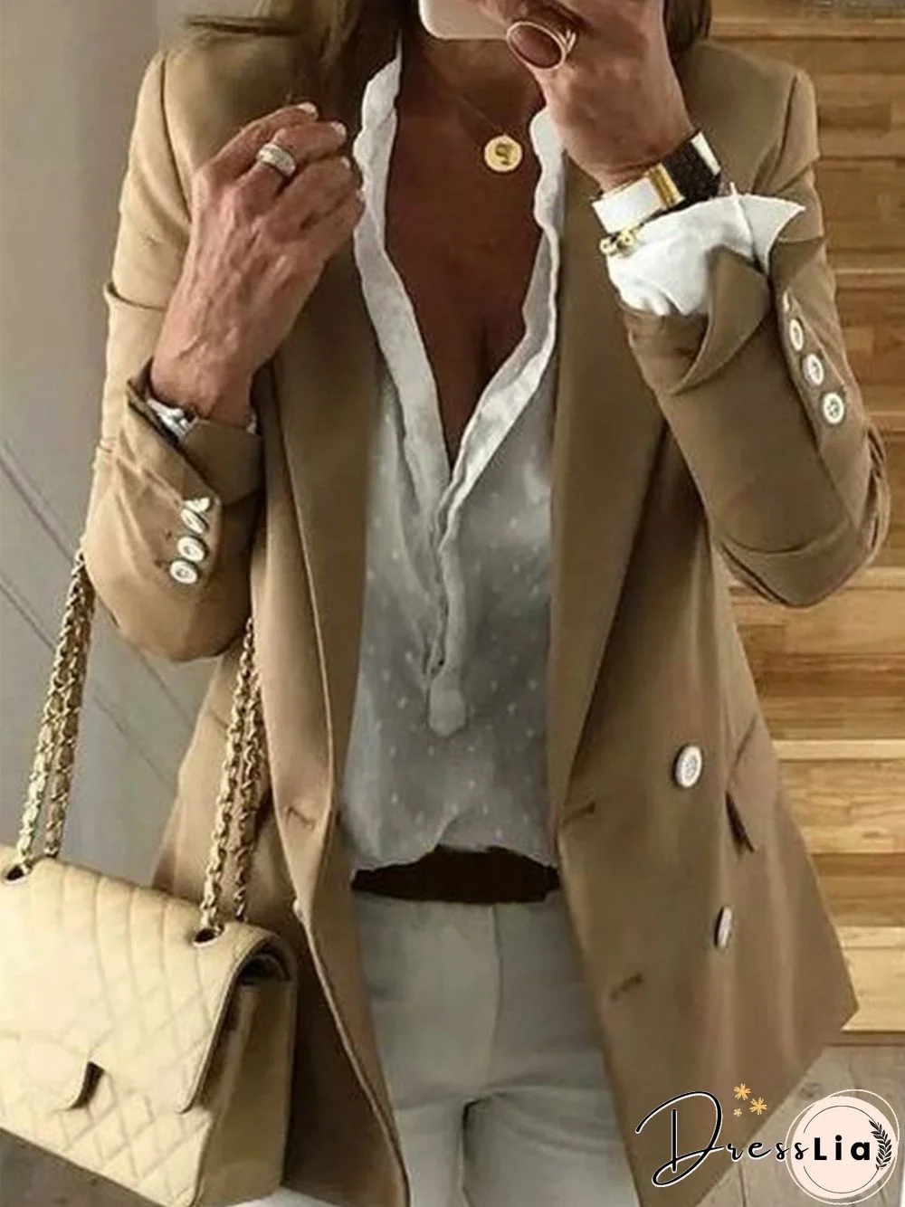 Casual Long Sleeve Outwears Blazer