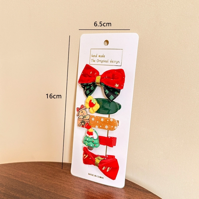 Christmas Cute Kid’S Santa Claus Gingerbread Bow Knot Hair Clip