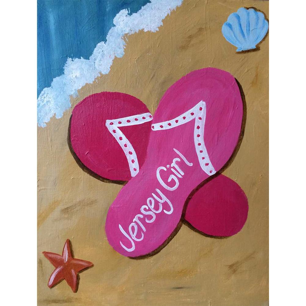 

Beach Slippers - Round Drill Diamond Painting - 30x40cm, 501 Original