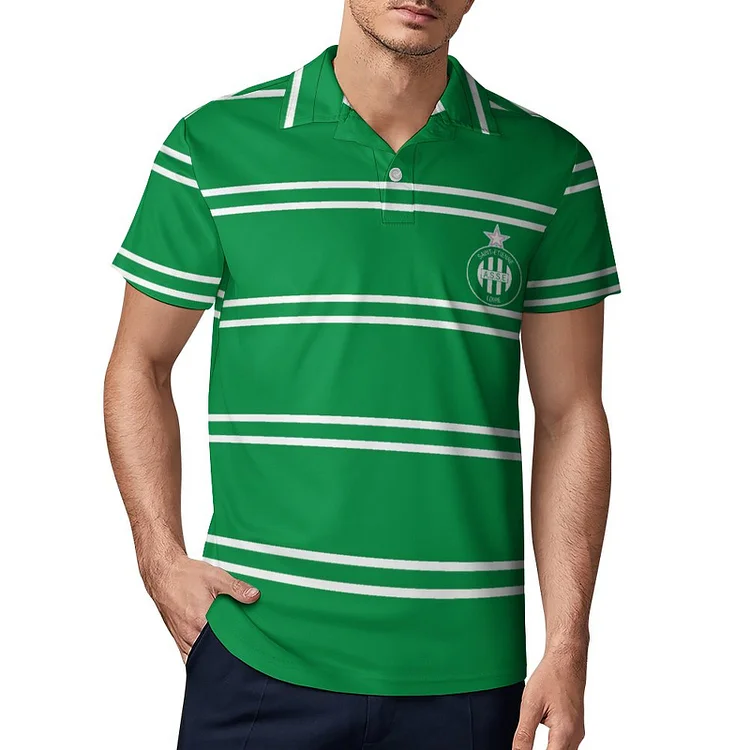 AS Saint-Étienne Polo De Golf À Séchage Rapide Coupe Homme Blanc