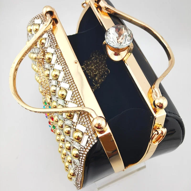 Pretty Italian Women Shoes and Bag Set with Shinning Crystal 2021 Summer High Quality Afrian Lady Shoes and Bag Set for Party