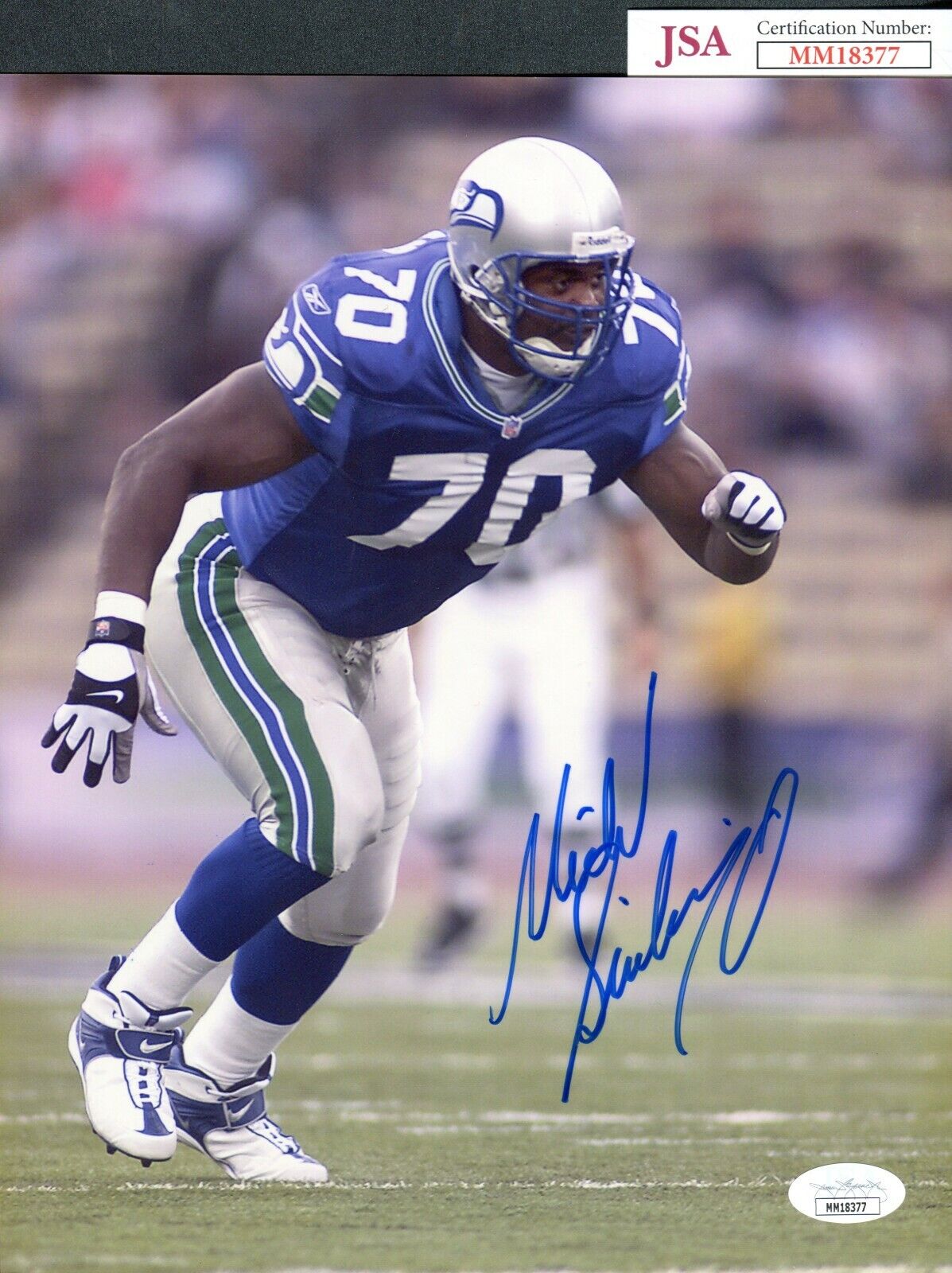 JSA Michael Sinclair Autographed Signed AUTO 8x10 Photo Poster painting Seattle Seahawks TRB 584