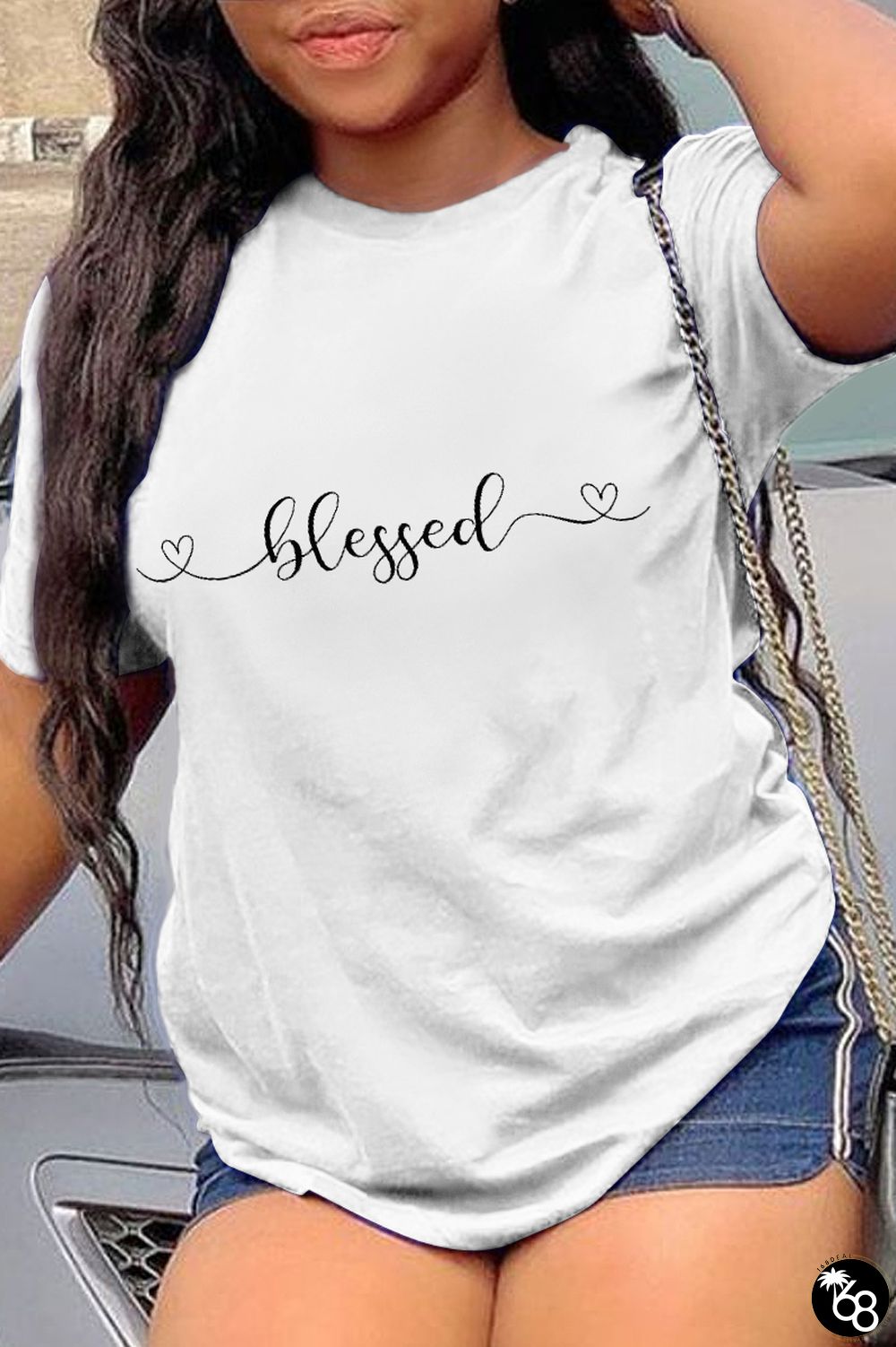White Casual Print Letter O Neck T-Shirts | 168DEAL