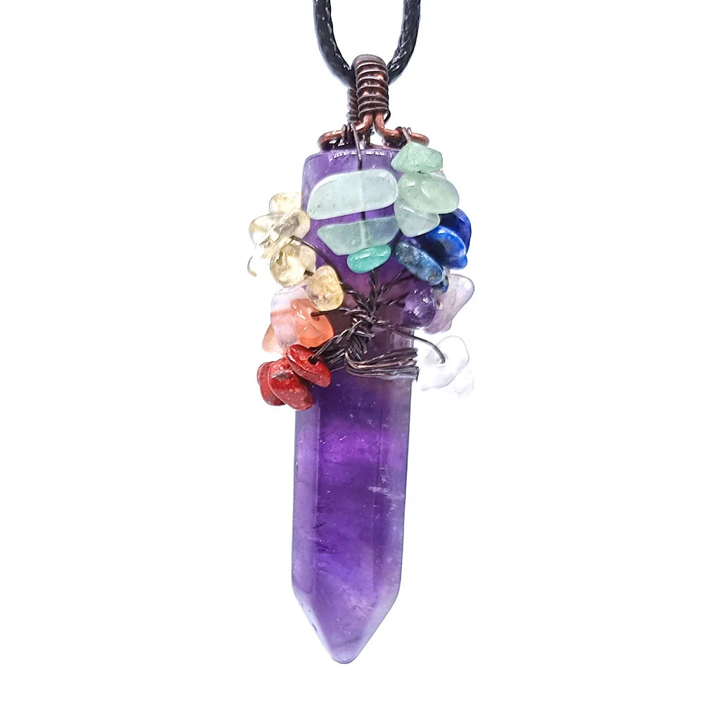 Natural crystal stone necklace 10