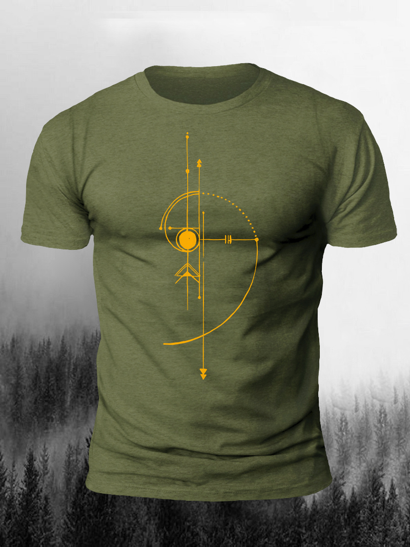 Men's  Geometric Fibonacci Golden Ratio Print Short Sleeve T-Shirt