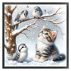Winter Cat And Bird-11CT Stamped Cross Stitch 40*40cm/15.75*15.75in tapestrymarket